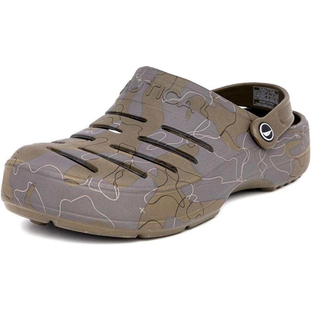 imageNautica Mens Clogs Athletic Sports Sandal SlipOn with Adjustable Back Strap Water ShoesFuzzy Slippers River EdgeCamo River Edge