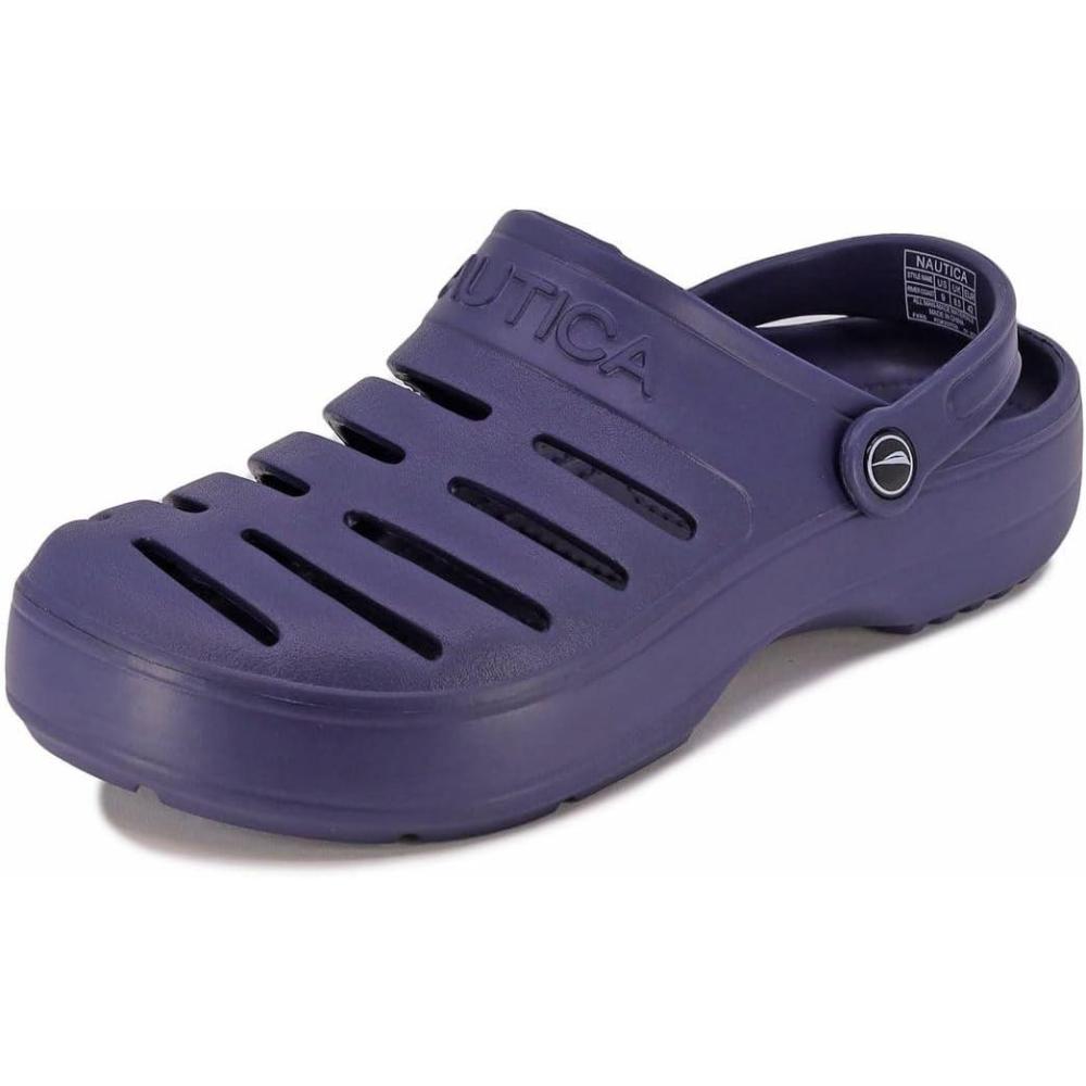 imageNautica Mens Clogs Athletic Sports Sandal SlipOn with Adjustable Back Strap Water ShoesFuzzy Slippers River EdgeNavy River Edge