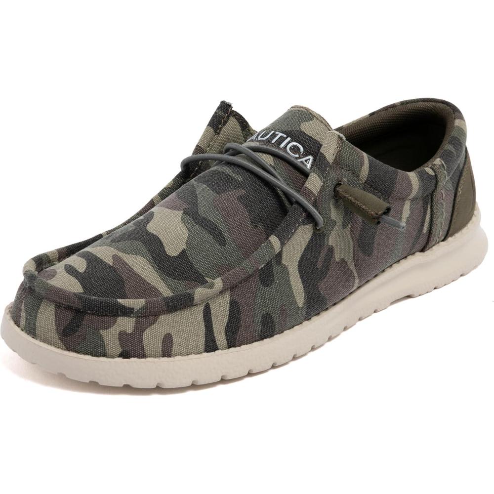 imageNautica Mens Comfort Loafers SlipOn Boat Shoe Lightweight Casual Stretch SneakerRushfordCamo