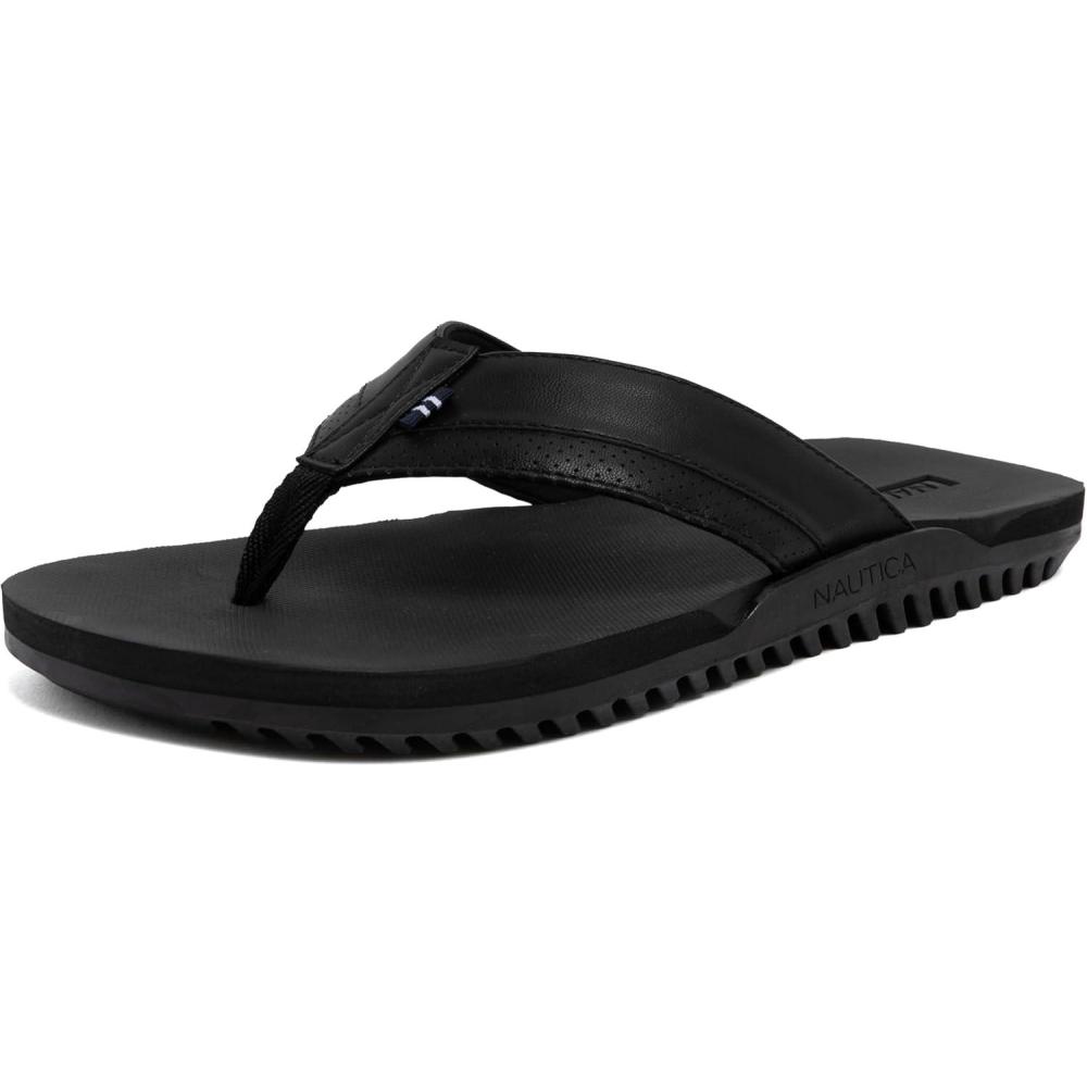 imageNautica Mens Flip Flop Beach Sandal Boat Slide Water SlippersBlackfriedrich