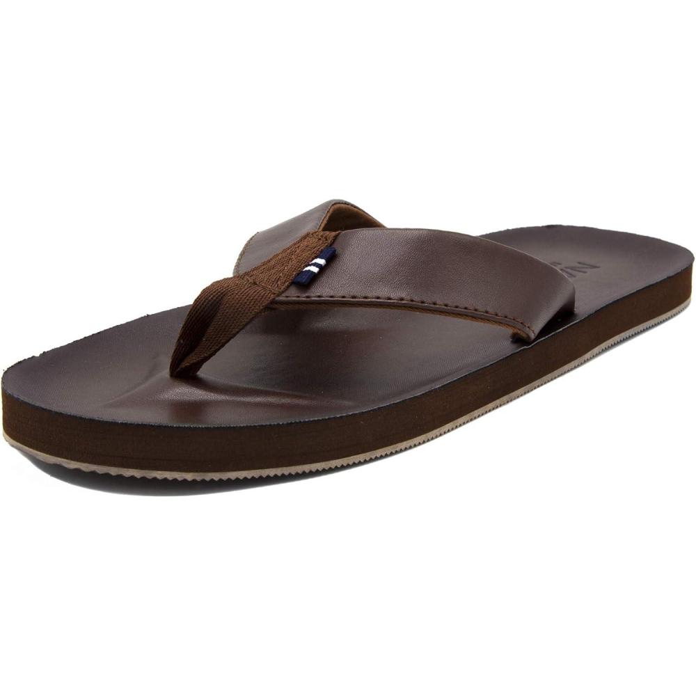 imageNautica Mens Flip Flop Beach Sandal Boat Slide Water SlippersBrownadain