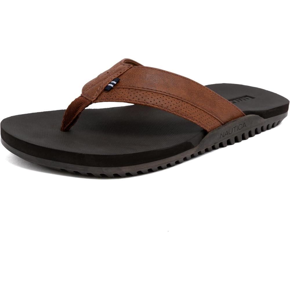 imageNautica Mens Flip Flop Beach Sandal Boat Slide Water SlippersTanfriedrich