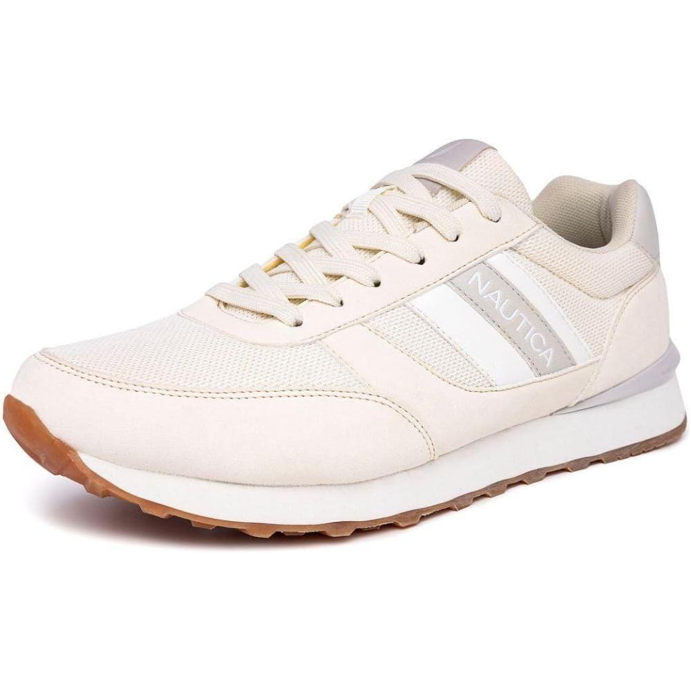 imageNautica Mens LaceUp Sneakers Casual Stylish and Comfortable for WalkingBone Whiteoutfall 3