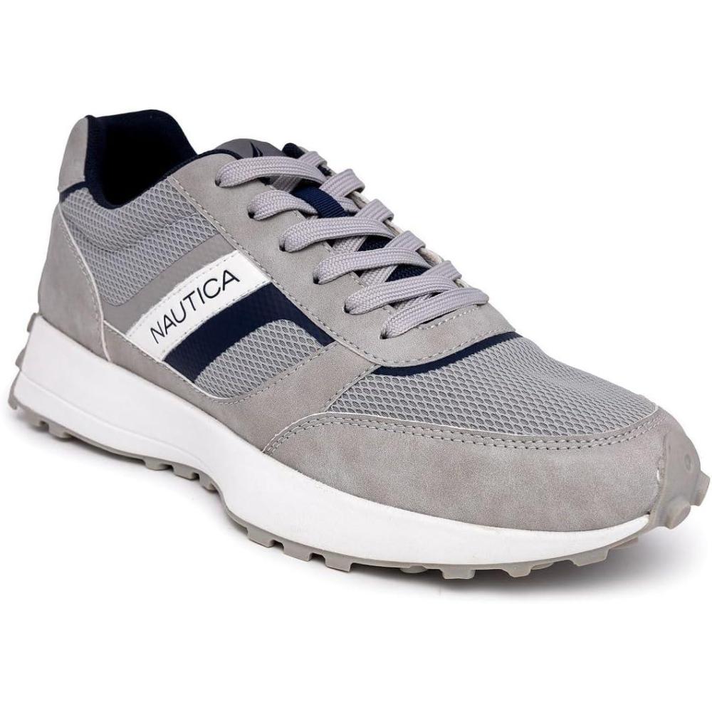 imageNautica Mens LaceUp Sneakers Casual Stylish and Comfortable for WalkingGrey Navyoutfall 4