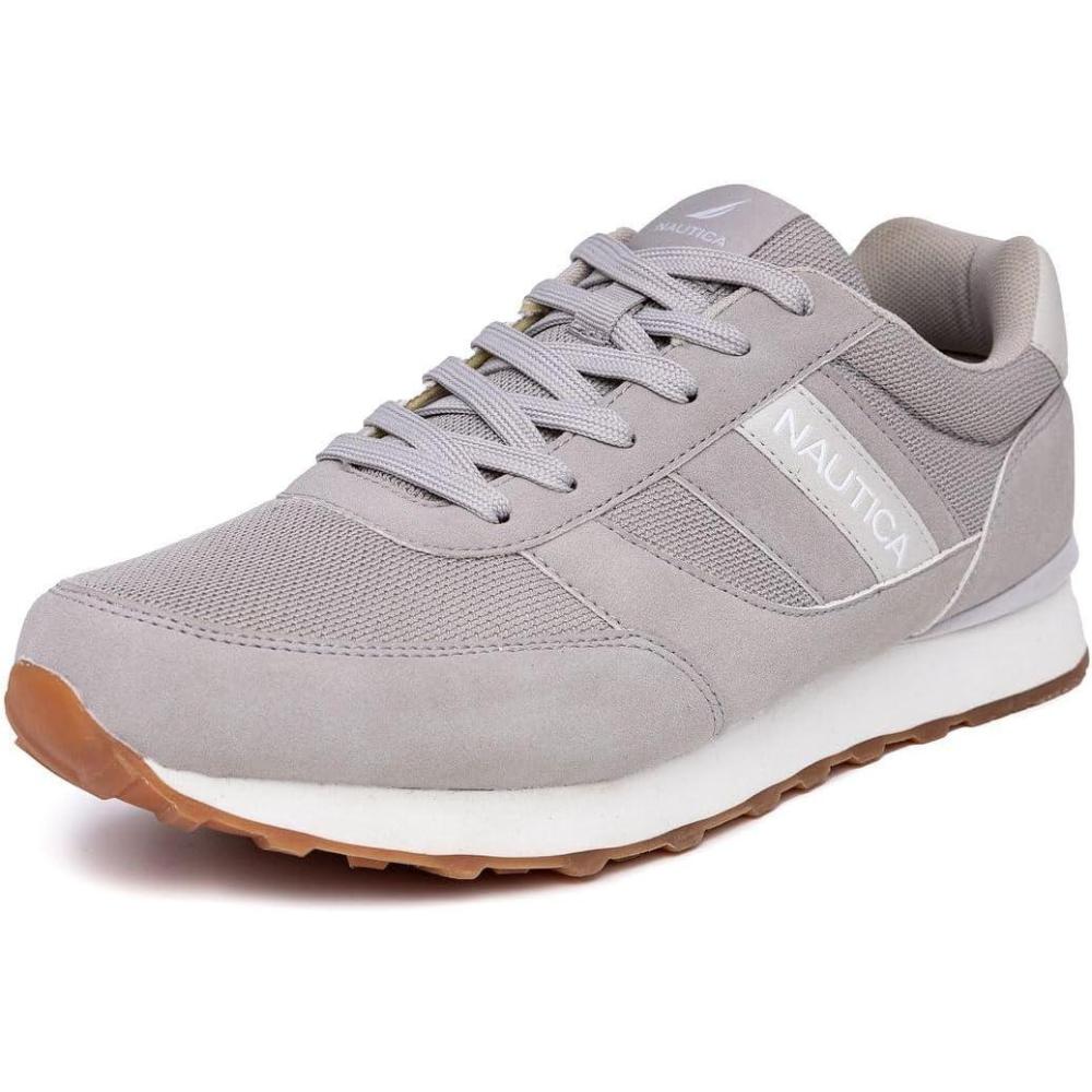 imageNautica Mens LaceUp Sneakers Casual Stylish and Comfortable for WalkingLight Greyoutfall 3