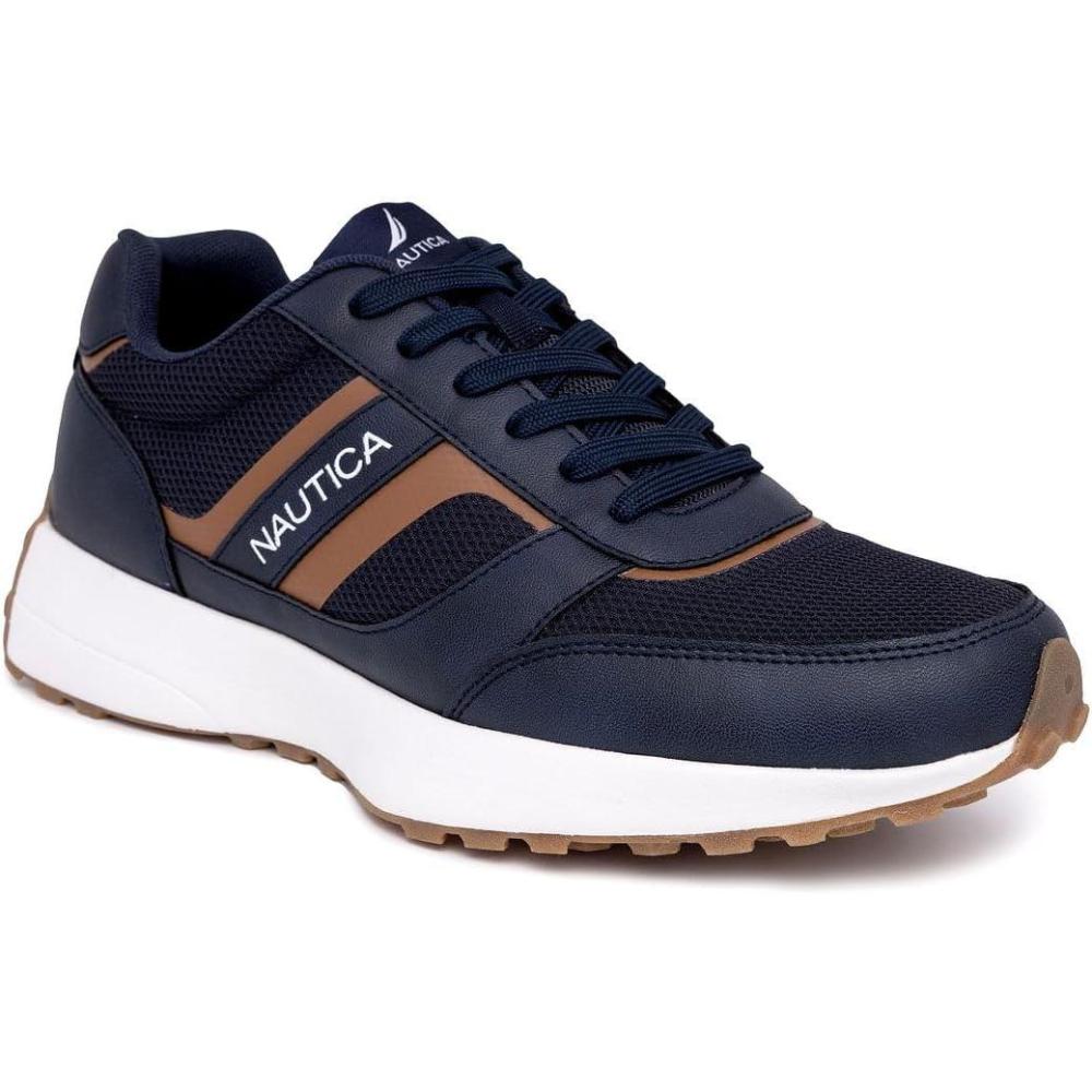imageNautica Mens LaceUp Sneakers Casual Stylish and Comfortable for WalkingNavy Cognacoutfall 4