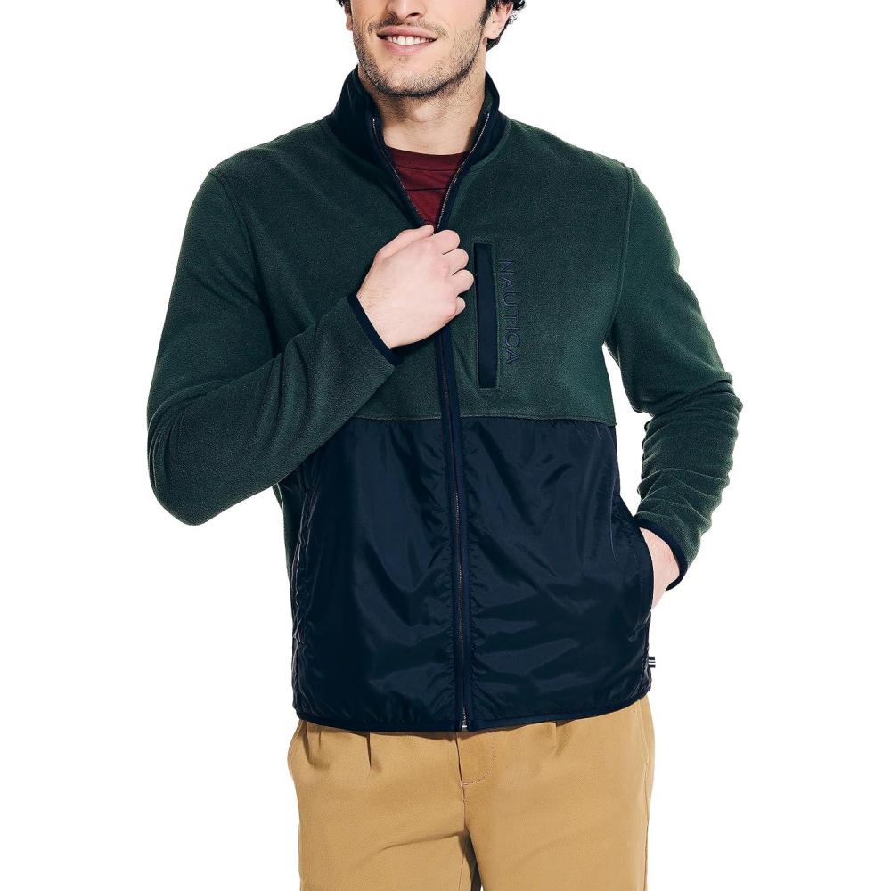 imageNautica Mens Nautica Nautex Fullzip SweatshirtBayou Green