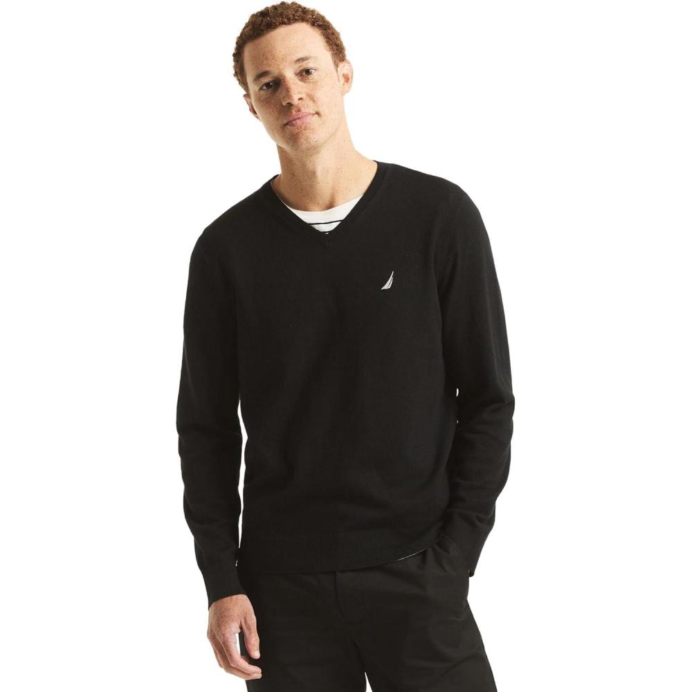 imageNautica Mens Nautica Navtech VNeck SweaterBlack