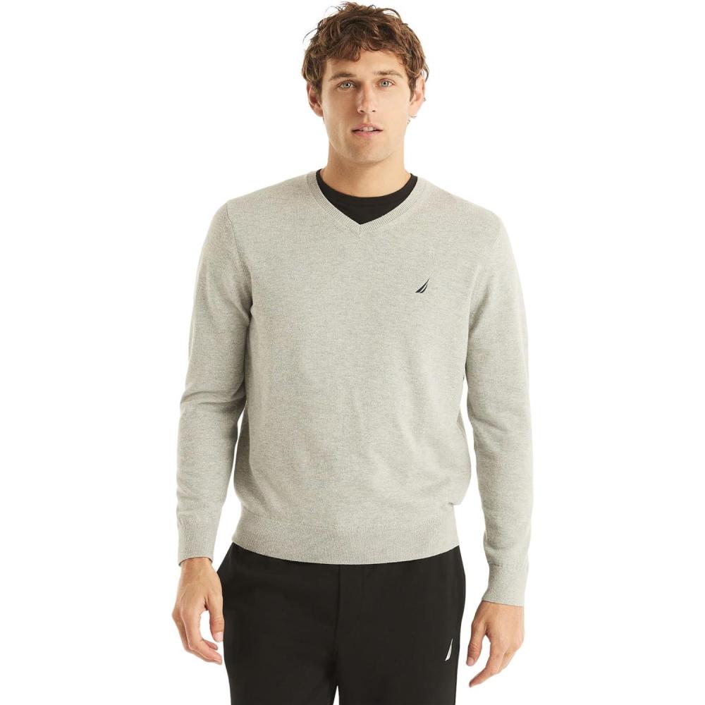 imageNautica Mens Nautica Navtech VNeck SweaterGreyheather