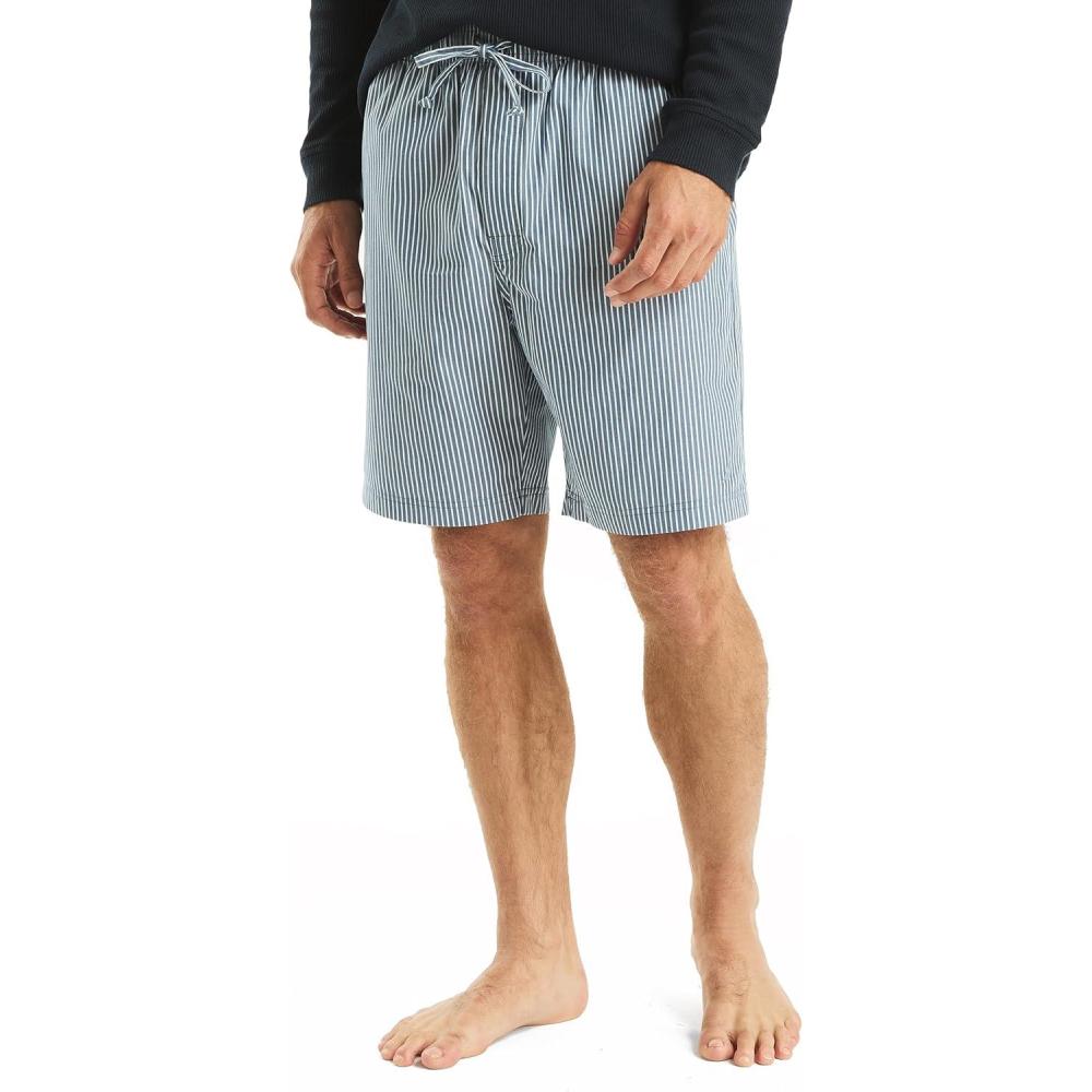 imageNautica Mens Nautica Sustainably Crafted Striped Poplin Sleep ShortEnsign Blue