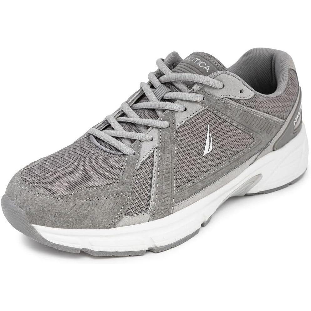 imageNautica Mens Running Sneakers Sport Fashion LaceUp Athletic Soft Shoes for Gym Tennis Men Cushioned Breathable Lightweight amp ComfortableGrey Tonal