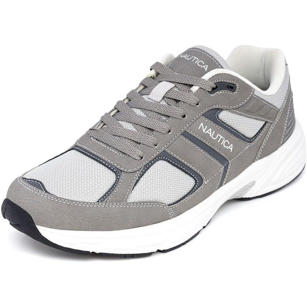 imageNautica Mens Running Sneakers Sport Fashion LaceUp Athletic Soft Shoes for Gym Tennis Men Cushioned Breathable Lightweight amp ComfortableGrey Tonalresh