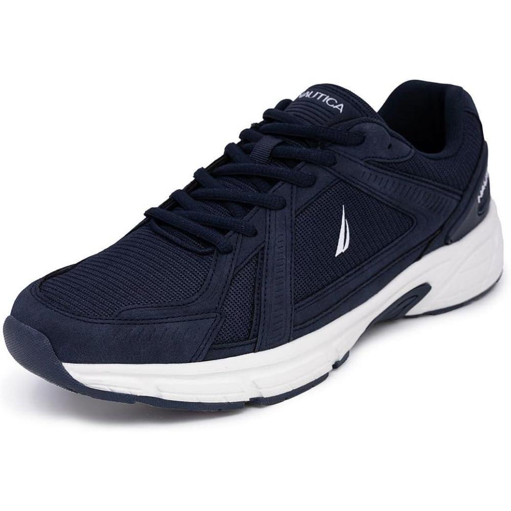 imageNautica Mens Running Sneakers Sport Fashion LaceUp Athletic Soft Shoes for Gym Tennis Men  Cushioned Breathable Lightweight amp ComfortableNavy