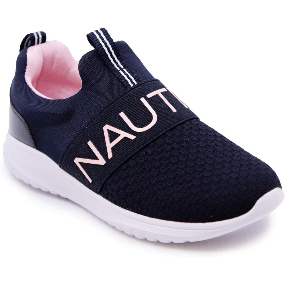 imageNautica Youth Girls SlipOn Athletic Sneakers Stylish Running and Tennis Shoes for Little and Big KidsNavyPink