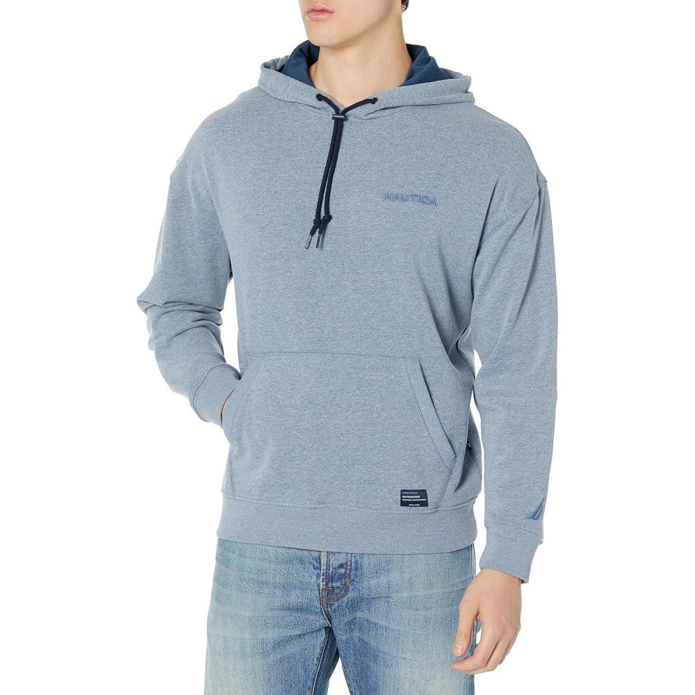 imageNautica mens Nautica Sustainably Crafted Logo HoodieDeep Anchor Heather
