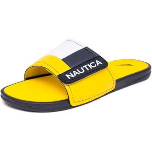 Nautica Men’s Athletic Slide Sandal, Adjustable Straps, Comfort Slip-On(Yellow)