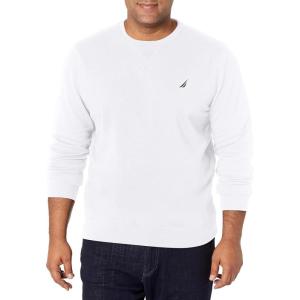 Nautica Men’s Basic Crew Neck Fleece Sweatshirt(Bright White)