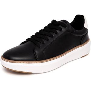 Nautica Men’s Casual Court Fashion Sneakers Classic Low-Top Lace-Up Shoes Comfortable Everyday Walking Style with Durable Outsole and Vegan Leather Upper(Black-donley)