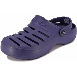 Nautica Men’s Clogs – Athletic Sports Sandal – Slip-On with Adjustable Back Strap – (Water Shoes/Fuzzy Slippers) River Edge(Navy River Edge)