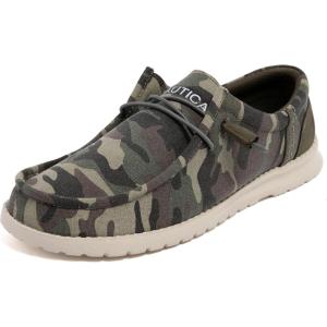 Nautica Men’s Comfort Loafers, Slip-On Boat Shoe, Lightweight Casual Stretch Sneaker-Rushford(Camo)