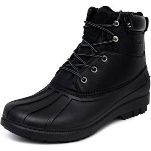 Nautica Men’s Duck Boots Waterproof Shell Insulated Snow and Rain Boot Lace-Up Winter Shoe Channing, Extended Sizes 7–16(Black X Dazo)
