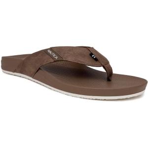 Nautica Men’s Flip Flop, Beach Sandal, Boat Slide, Water Slippers(Toffee-welsey)
