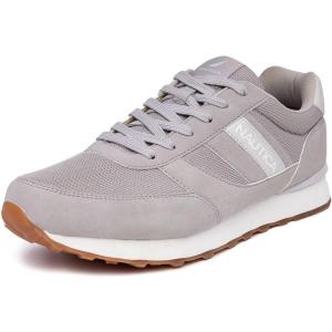 Nautica Men’s Lace-Up Sneakers – Casual, Stylish, and Comfortable for Walking(Light Grey-outfall 3)
