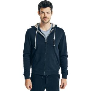Nautica Men’s Nautica Men’s Anchor Fleece Full-zip Hoodie(Navy Seas)