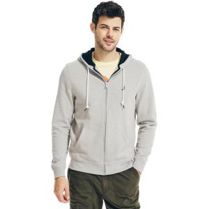 Nautica Men’s Nautica Men’s Anchor Fleece Full-zip Hoodie(Smoke Grey Heather)