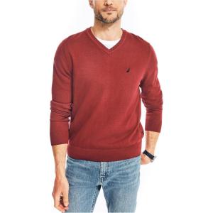 Nautica Men’s Nautica Navtech V-Neck Sweater(Biking Red)