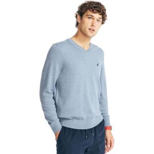Nautica Men’s Nautica Navtech V-Neck Sweater(Blue Heather.)