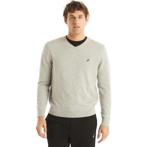 Nautica Men’s Nautica Navtech V-Neck Sweater(Greyheather)