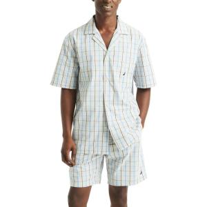 Nautica Men’s Nautica Sustainably Crafted Plaid Camp Sleep Shirt(High Rise)