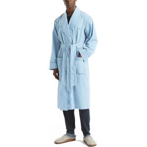 Nautica Men’s Nautica Sustainably Crafted Plaid Robe(Blue Yonder)