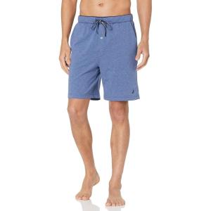 Nautica Men’s Soft Knit Elastic Waistband Sleep Lounge Short(Blue Indigo Heather)