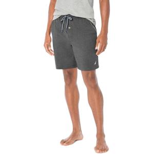 Nautica Men’s Soft Knit Elastic Waistband Sleep Lounge Short(Charcoal Heather)