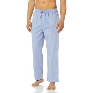 Nautica Men’s Soft Woven 100% Cotton Elastic Waistband Sleep Pajama Pant(Blue Bone)