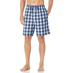Nautica Men’s Soft Woven 100% Cotton Elastic Waistband Sleep Pajama Short(Blue Depths)