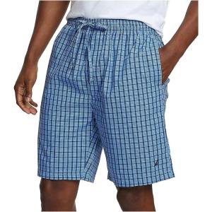 Nautica Men’s Soft Woven 100% Cotton Elastic Waistband Sleep Pajama Short(French Blue)