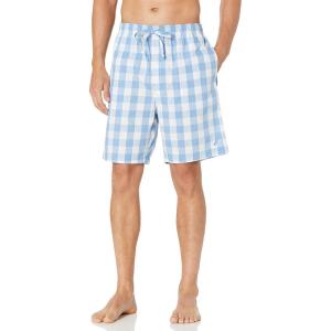 Nautica Men’s Soft Woven 100% Cotton Elastic Waistband Sleep Pajama Short(Riviera Blue)