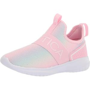 Nautica Youth Girls Slip-On Athletic Sneakers – Stylish Running and Tennis Shoes for Little and Big Kids(Aloise-multi Pink)