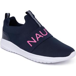 Nautica Youth Girls Slip-On Athletic Sneakers – Stylish Running and Tennis Shoes for Little and Big Kids(Navy/Pink)
