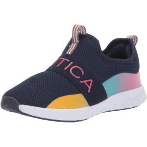 Nautica Youth Girls Slip-On Athletic Sneakers – Stylish Running and Tennis Shoes for Little and Big Kids(Tuva-navy Rainbow)