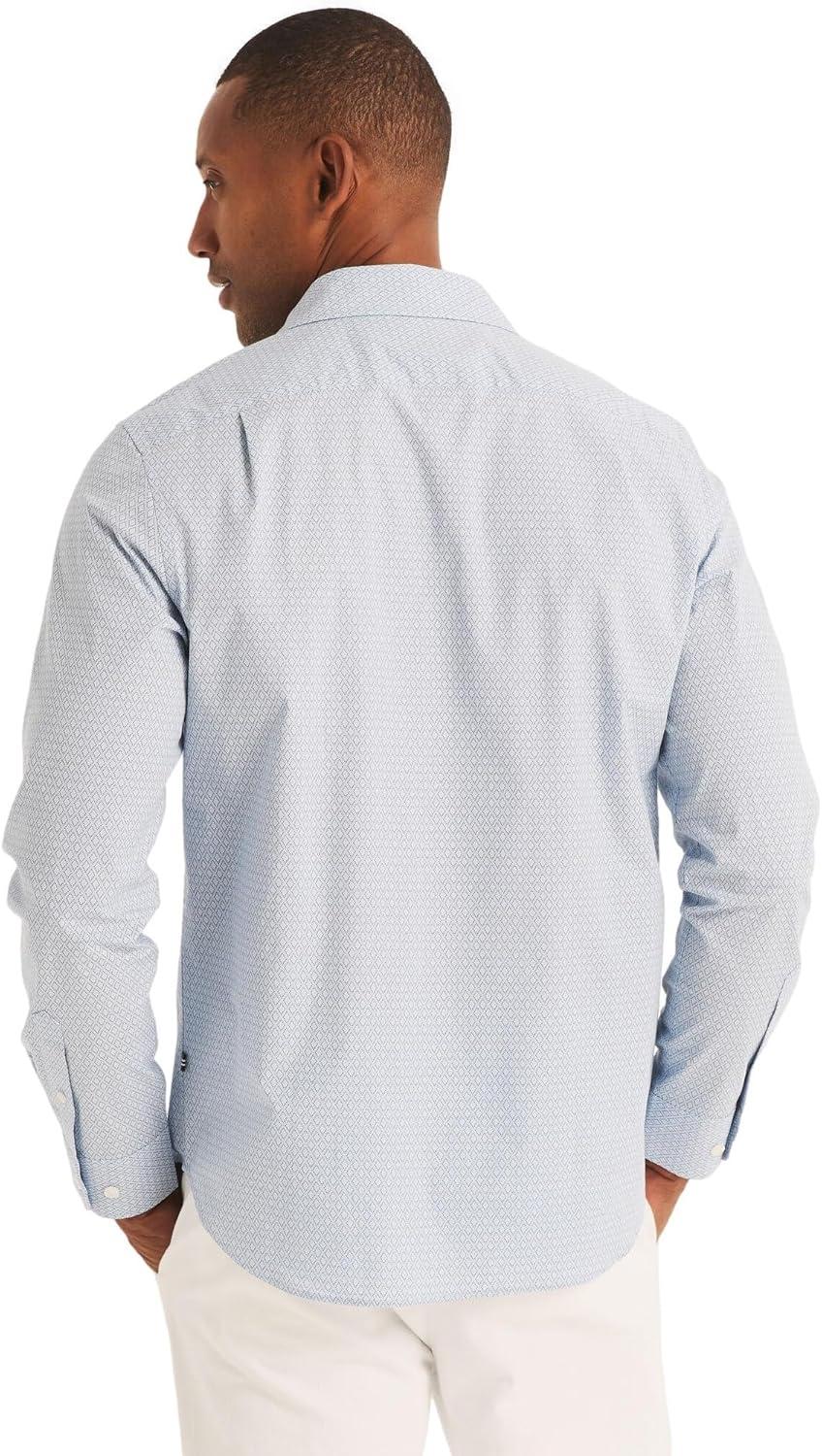 imageNautica Mens Classic Button Down ShirtPrint Crystal Blue