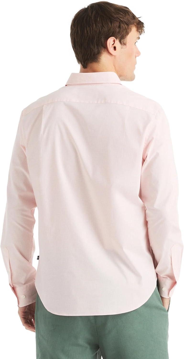imageNautica Mens Classic Button Down ShirtSmall Checkered Oasis Pink