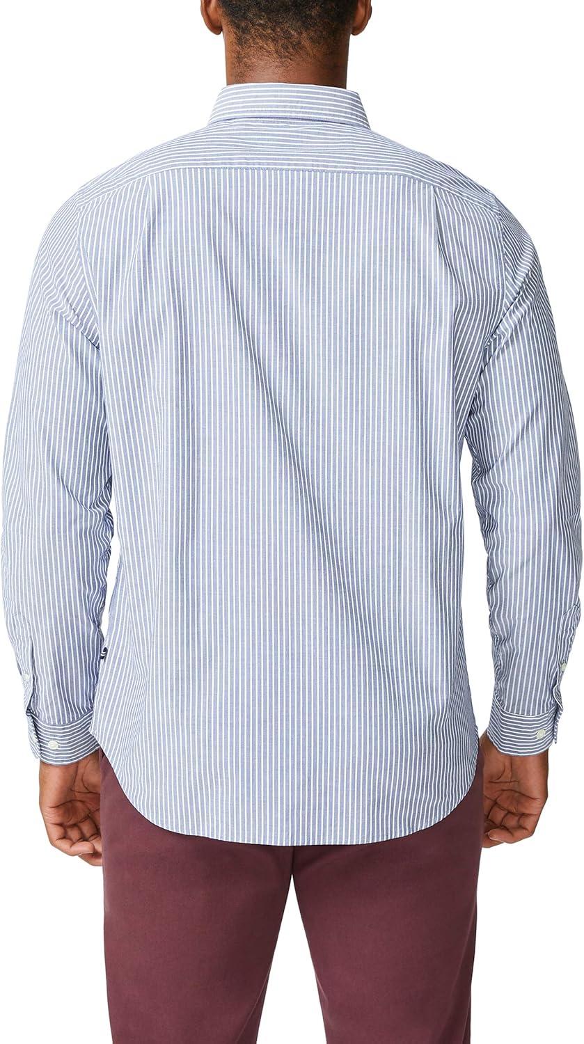 imageNautica Mens Classic Fit Stretch Solid Long Sleeve Button Down ShirtJ Navy