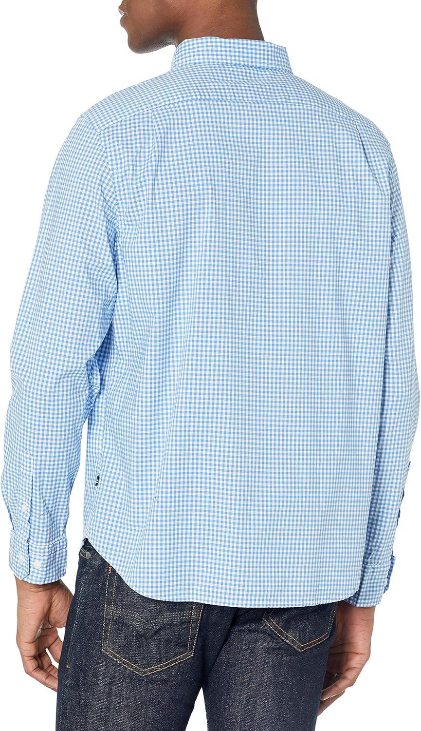 imageNautica Mens Classic Fit Stretch Solid Long Sleeve Button Down ShirtLight French Blue