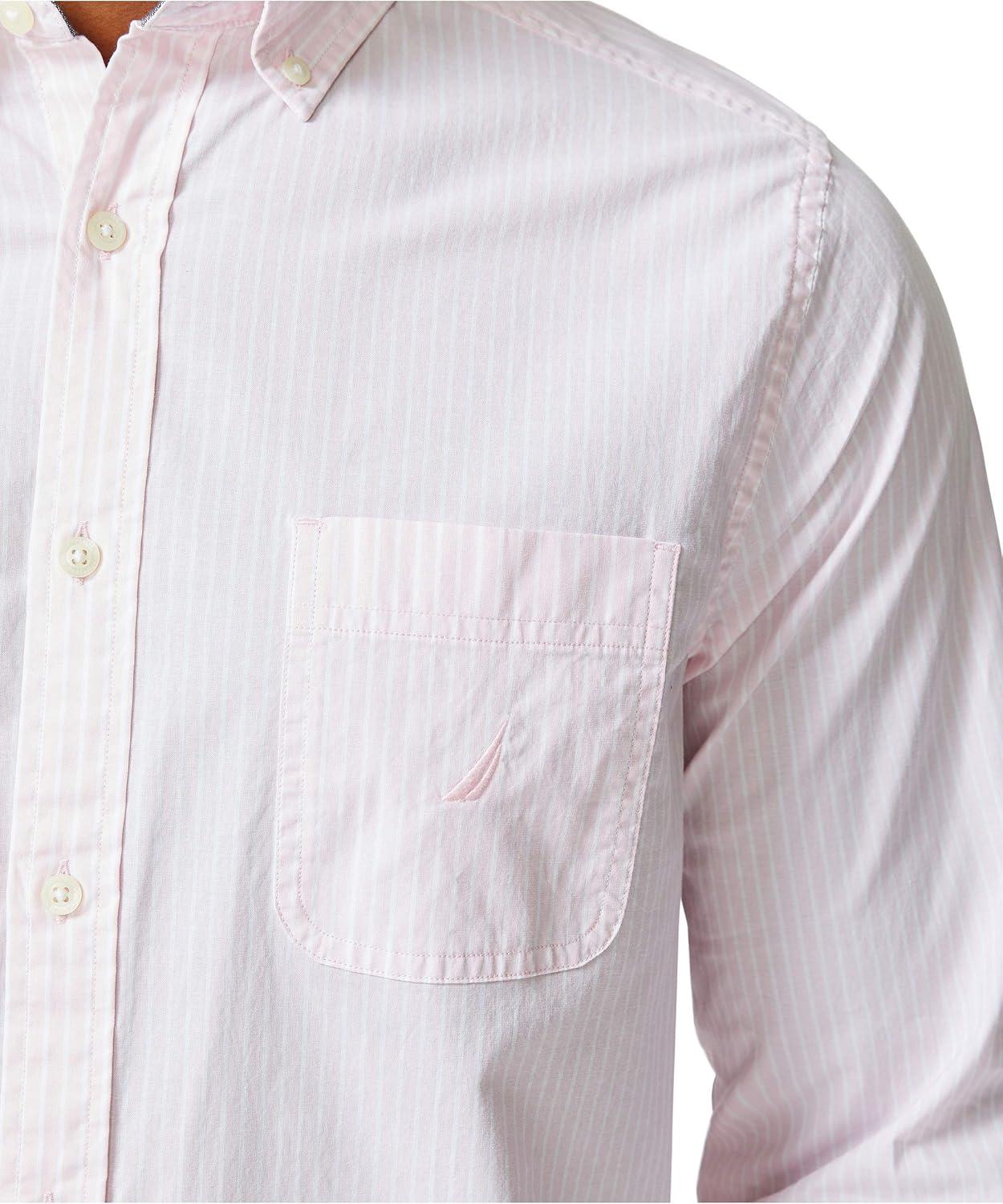 imageNautica Mens Classic Fit Stretch Solid Long Sleeve Button Down ShirtOrchid Pink