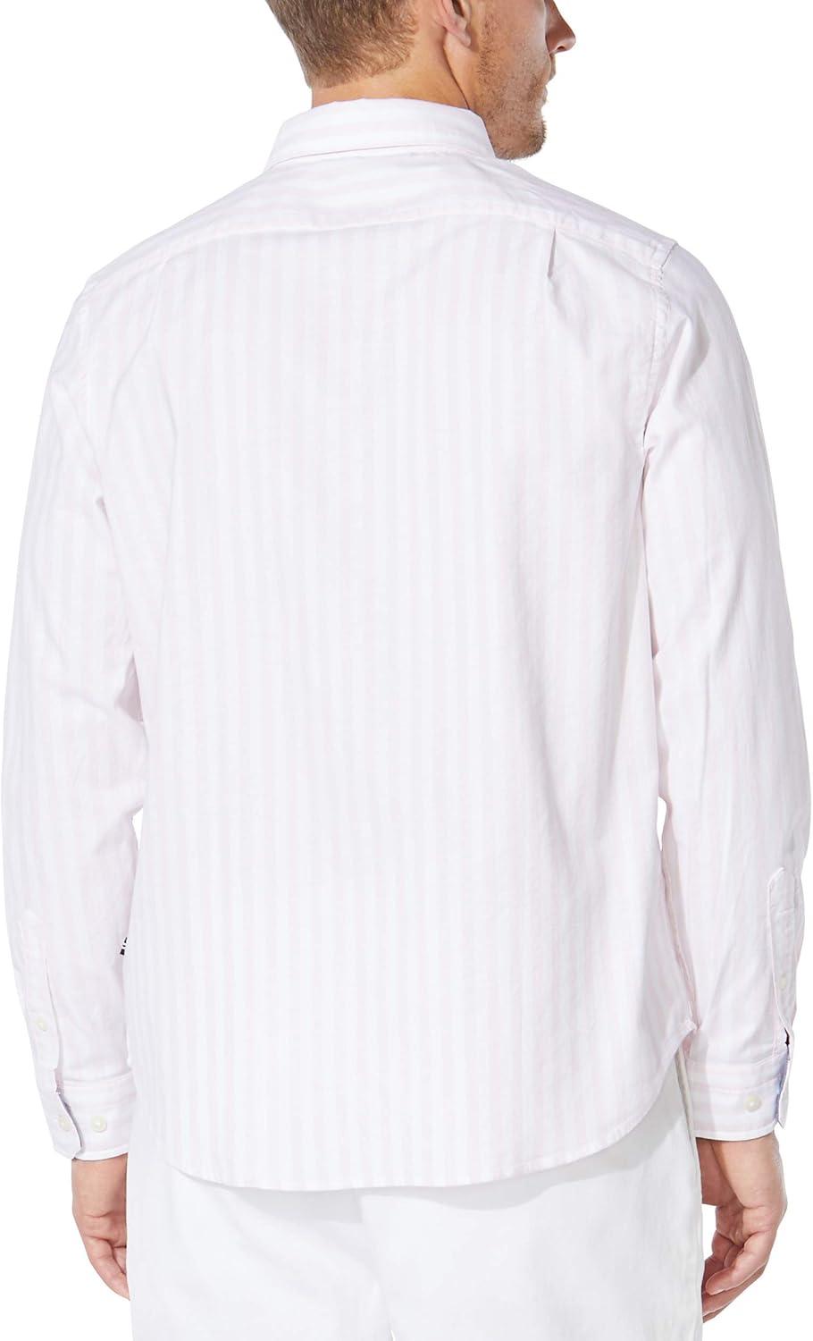 imageNautica Mens Classic Fit Stretch Solid Long Sleeve Button Down ShirtPink