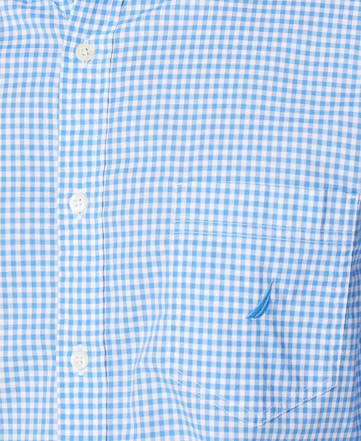 imageNautica Mens Classic Fit Stretch Solid Long Sleeve Button Down ShirtSoft Blue